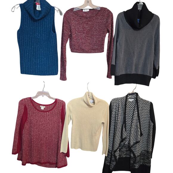 Women's Medium M 8 10 Sweaters Cardigans Pullovers Vests Wholesale Bulk Lot of 6 - Picture 1 of 9